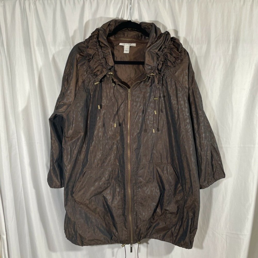 NWD Kenneth Cole NY [ Large ] Full Zip Hoodie‎ Windbreaker Jacket in Brown